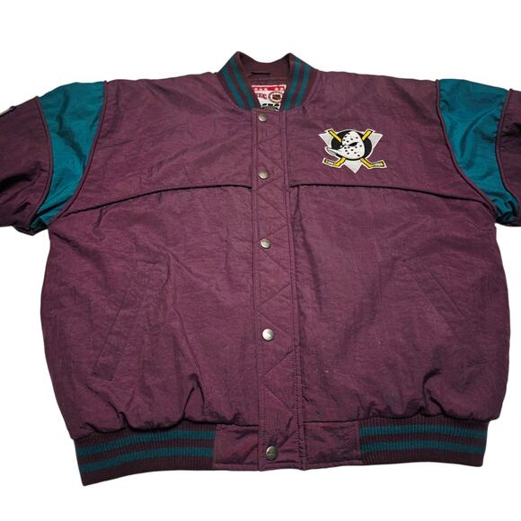 Vintage Anaheim Mighty Ducks Jacket Nutmeg Campri Puffer 90's NHL Men’s Large - Picture 3 of 11